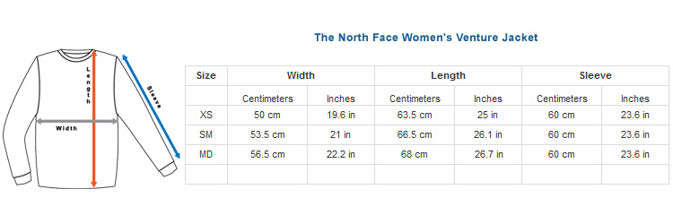 North Face Women S Coat Size Chart
